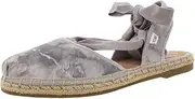 [TOMS] Bella Espadrille Washed Suede Womens Shoes Size 7, Color: Grey/Brown