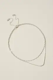 [Rubi] Rubi - 2Pk Fine Chain Necklace - Silver plated classic twist OS SILVER PLATED CLASSIC TWIST