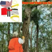 US-High Reach Limb Rope Chain Saw 48"Branch Tree Cutter Trimmer Manganese Steel