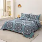 Bedspread Coverlet Set Double/Queen/King Bed Patchwork Quilted Cotton Mandala