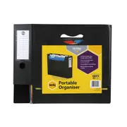 Marbig Portable 32cm File Document Office Organiser Storage w/ 10 Files BLK