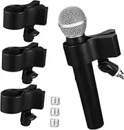 QUMIIRITY 3 Pcs Adjustable Microphone Holders Durable Mic Clip Holders for Microphones Easy to Install Shatterproof Design for Stage Performance and Recording Studio