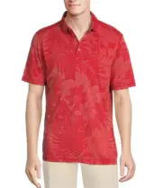 $118 Tommy Bahama Men's Santiago Paradise Polo Shirt, Wild Geranium, 2XLT