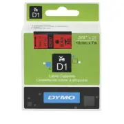 SD45807 Dymo D1 Label Cassette Tape 19mm x 7m - Black on Red For LabelManager