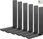 Heavy Duty Shelf Brackets 10 Inch, 6 Pack Floating Shelf Brackets, L Wall She...