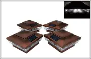 4-Pack Solar COPPER Post Cap LED Lights For 5 X 5 PVC Vinyl or Wood Fence Post