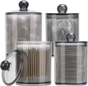Tbestmax 4 Pack Qtip Holder 10-Ounce, 12-Ounce Bathroom Organizer Black,2+2