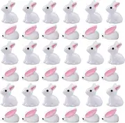 AWEELON 120PCS Miniature Rabbit Figurines, Mini Resin Rabbits Fairy Garden Miniature Moss Landscape DIY Terrarium Crafts Ornament Accessories for Home Décor