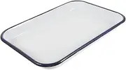 Sheet Enamel Square Plate Dish Rectangular Serving Tray Baking Dish Enamelware Cookware Tray Oven Pan Non-Stick Stick Bake Bakeware Nonstick Square Coated Pastry Large White Enamel
