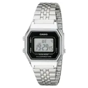 Casio Women's Black Dial Silver Stainless Steel Band Digital Retro Quartz Watch