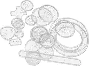 COHEALI 22pc Art Drawing Templates Set for Boys and Girls Safe Plastic Ruler Painting Toys Creative Fantasy Painting Kit Drawing Ruler