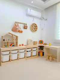 在飛比找松果購物優惠-玩具收納櫃兒童房實木大容量客厛整理置物架儲物櫃寶寶玩具收納架