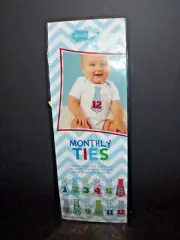 Mud Pie Baby Monthly Ties Stickers First Year Milestone New (Y)