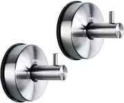 2Pack Wall Hooks, Stainless Steel Suction Cup Hooks,Suction Hook, Suitable for Bathroom Walls, Kitchens, Glass, Mirrors, Tiles, Smooth Non-Porous Surfaces