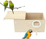 Bird Nest House - Wood Parakeet Bird Nest House Box for Nesting - Parakeet Perch Stand, Bird Cage House Mating Box for Lovebirds, Parrotlets, Conure, Budgie, Cockatiel