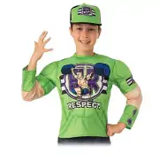 John Cena WWE Licensed Costume Top Hat Kid Boy Child 6-8 Wrestling Sport Green