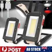 LED Work Light COB Inspection Lamp Cordless Magnetic Hand Torch USB Rechargeable