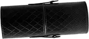 VICASKY Makeup Brush Storage Container Makeup Tool Container Black Pu Leather