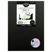 The Paper Mill Black 300gsm Synthetic Paper for Alcohol Ink A4 10 Sheets