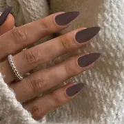 48 Pcs Almond Press on Nails Medium Length, Press on Brown almond matte brown
