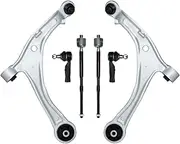 6pcs Front Lower Control Arms Inner and Outer Tie Rods Suspension Kit Compatible For Honda Odyssey 2014 2015 2016 2017