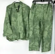 Image Signature NWT Green Two Piece Set Top Cropped Pants Pakistani