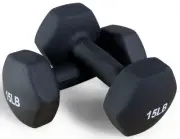Neoprene Dumbbell Hand Weights, Anti-Slip, Anti-roll, Hex Shape Colorful, 15-...