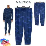 NWT Nautica Mens XL Waffle Printed Pajama Pants Blue KJ02F2