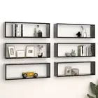 NNEVL Wall Cube Shelves 6 pcs Black 80x15x26.5 cm Chipboard