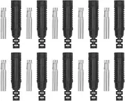 Respicefinem 10 Set Banana Female Socket Brass PA Jack Connector Insulation Tube Press Fit Adapter Ideal for Electronic Industrial Equipment Inverters Welding Machinery Solar (Black)