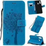 Cat Tree Embossing Pu Phone Case For Samsung Galaxy A20s Blue Cases Covers & Skins