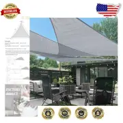 20' Triangle Silver Sun Shade Sail Canopy - UV Protection for Outdoor Elegance