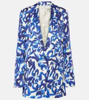[Dries Van Noten] Dries Van Noten Printed blazer AU 6 blue