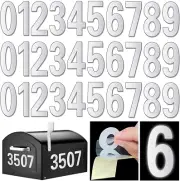 Reflective Mailbox Numbers Stickers - 30 Pcs 3" Self-Adhesive Waterproof Vinyl
