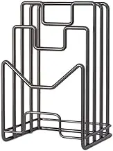 LAGLLGMT Cutting Board Organizer Rack, Chopping Board Organizer Stand Holder, Metal Black Holder Stand, Divided Rack with 4 Slots, for Cutting Boards, Baking Sheets, Cookie Pans