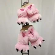 Lazy One Paw Slippers Pink Bear Unisex Toddler or Kids. Choose your size