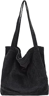 [ALUWU] Corduroy Tote Bag for Women Canvas Shoulder Handbags Cute Large Purse