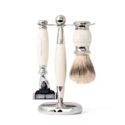 Taylor of Old Bond Street Edwardian Imitation Ivory Mach 3 Shaving Set