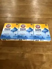 3 Arm & Hammer Power Sheets Laundry Detergent 35 pre-measured sheet fresh breeze