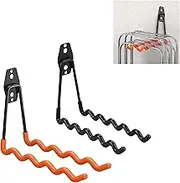 Heavy Duty Garage Hooks 2 Pack,7.7 inch Wave Long Hanger,Wall-Mounted Tennis Racket Storage Rack Display Stand,Badminton Racket Stand, Suitable for Tennis Rackets,Ladder, Garden Tool