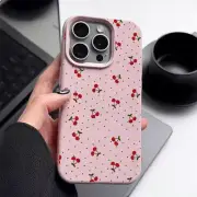 Case For iPhone 16 Pro Max 15 14 13 12 11 ShockProof Cute Cherry Soft Slim Cover
