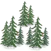 8 Pieces Pine Tree Metal Wall Decor Set Pine Tree Landscape Wall Art Pine Green