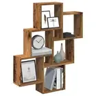 vidaXL Wall Cube Shelf Old wood Engineered wood 30.7 x 5.9 x 36.6 in
