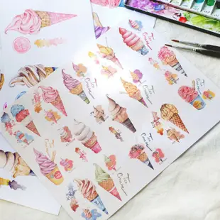 分裝 台灣原創 Sonia's illustration Life 💕 Ice cream 👉 特油 自帶離型紙