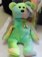 Ty Beanie Baby Peace #115 Tush, Mint Tag w/Tag Protector, Tag Error #PB414