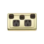 Tradco 5807PB Double P/Point W/Switch Polished Brass BR 115x72mm