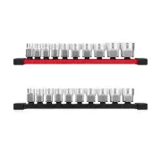 Milwaukee SAE 3/8" Metric 6-Point Sockets W/ FOUR FLAT Sides Chrome (20-Piece)