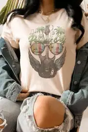 Retro Paradise City Guitar With Wings Graphic Tee T-Shirt