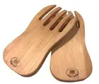 Paw Claw Shape Wood Salad Pasta Servers Tosser Pair Handmade Birchwood Salad Se