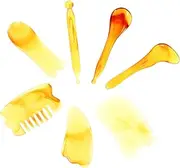 UTHCLO 1set Resin Gua Massage Tool Set Facial Scraping Board Kit for Muscle Relaxation and Skin Contouring for Home Travel Use